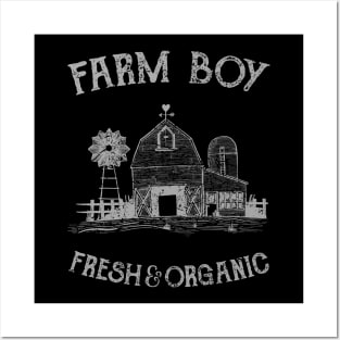 Farm Boy Fresh & Organic Funny Slogan Posters and Art